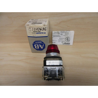Allen Bradley 800T-Q12R Pilot Light. 800TQ12R Ser. TWRed Lens