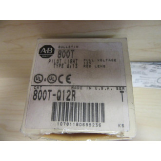 Allen Bradley 800T-Q12R Pilot Light. 800TQ12R Ser. TWRed Lens