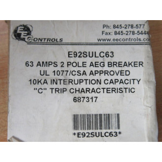AEG E92S-ULC63 Circuit Breaker 687317 AEG E92S-ULC63 Circuit Breaker 687317