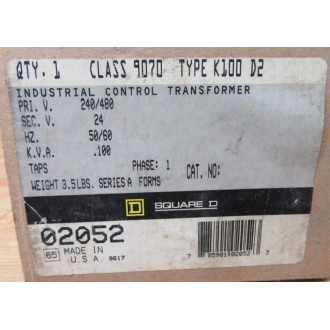 Square D 9070-K100-D2 Transformer 9070K100D2 - Used