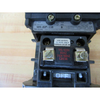 Allen Bradley 509-BOD-118 Starter 509-B0D-118 - New No Box
