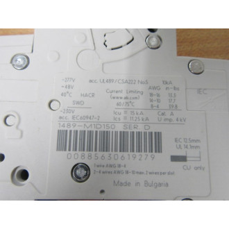 Allen Bradley 1489-M1D150 15A Circuit Breaker 1489M1D150 - New No Box Allen Bradley 1489-M1D150 15A Circuit Breaker 1489M1D150 - New No Box