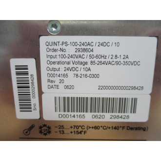 Phoenix Contact QUINT-PS-100-240AC24DC10 Power Supply 2938604 - Used