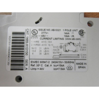 Allen Bradley 1489-A1D150 Circuit Breaker 1489A1D150 - New No Box