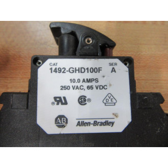 Allen Bradley 1492-GHD100F 10A Circuit Breaker 1492GHD100F - Used Allen Bradley 1492-GHD100F 10A Circuit Breaker 1492GHD100F - Used