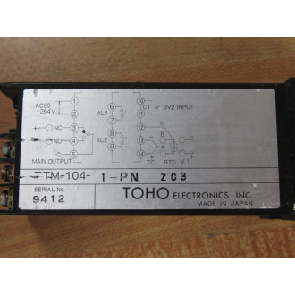 Toho Electronics TTM-104-1-PN Temperature Controller TTM-104-1-PN-Z03 - Used Toho Electronics TTM-104-1-PN Temperature Controller TTM-104-1-PN-Z03 - Used