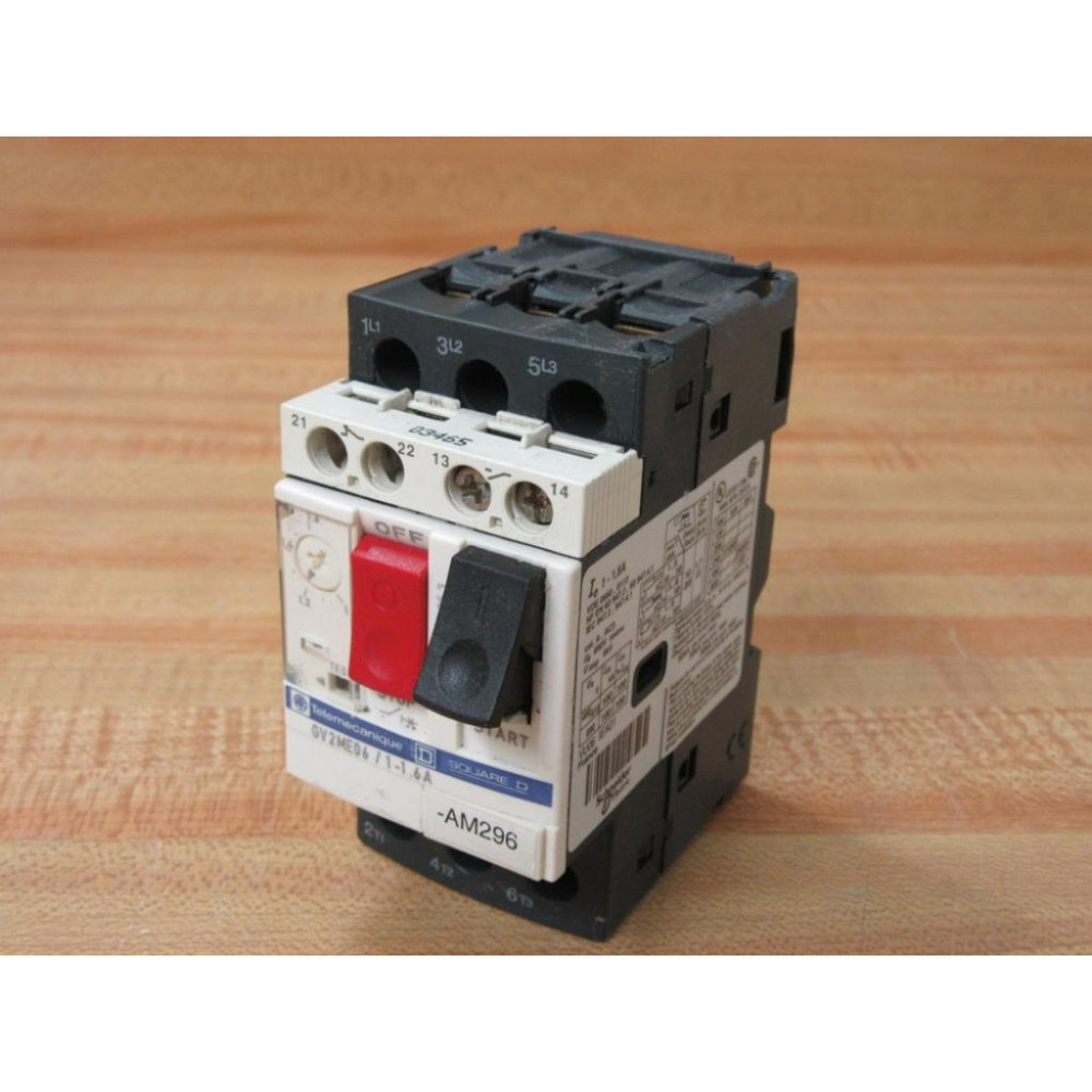 Telemecanique GV2ME061-1.6A Square D Motor Starter GV2ME06116A - Used Telemecanique GV2ME061-1.6A Square D Motor Starter GV2ME06116A - Used