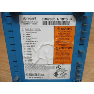 Honeywell RM7885A-1015 Burner Control RM7885A1015 - Used
