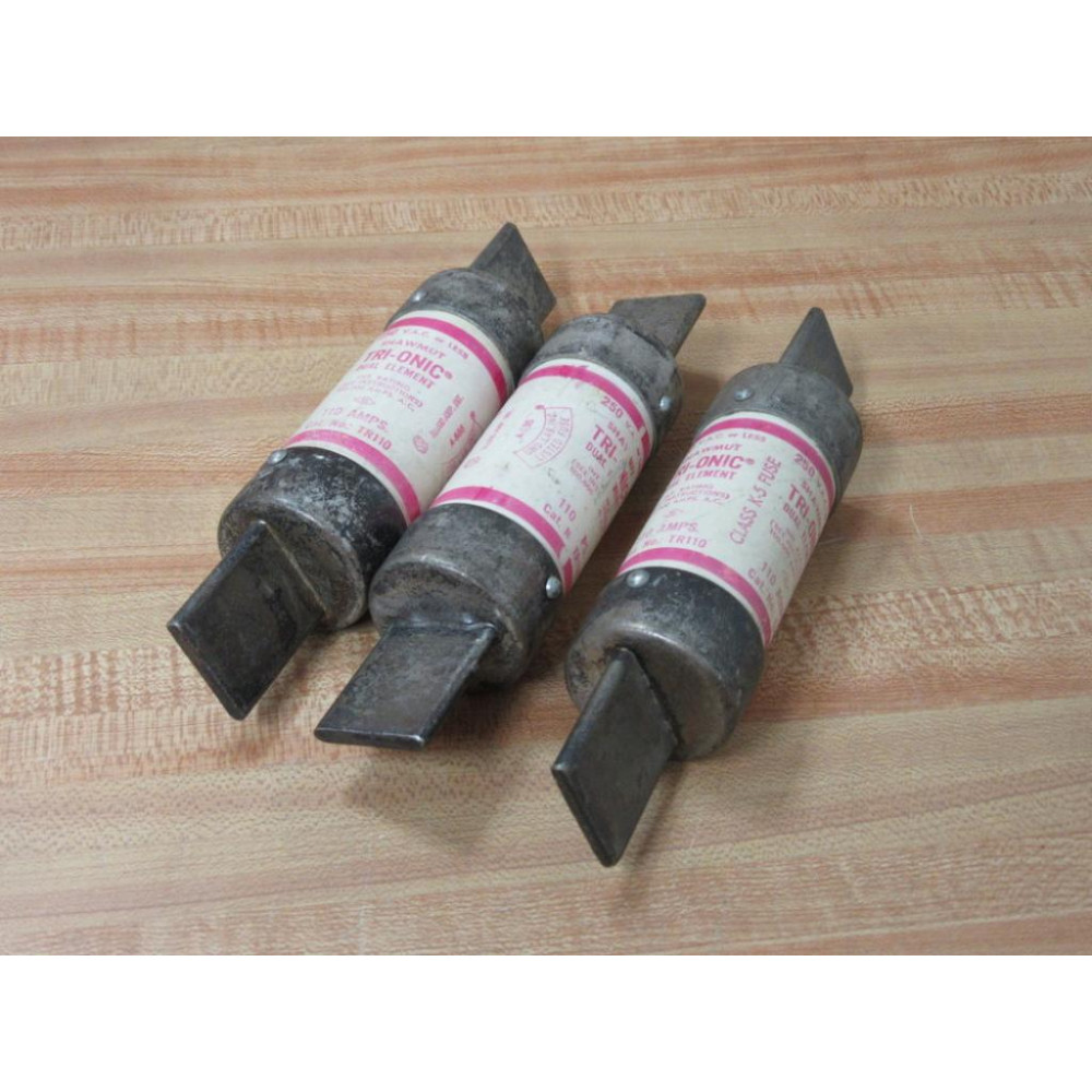Shawmut TR110 Tri-Onic Dual Element Fuse (Pack of 3) - New No Box Shawmut TR110 Tri-Onic Dual Element Fuse (Pack of 3) - New No Box