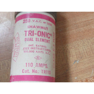 Shawmut TR110 Tri-Onic Dual Element Fuse (Pack of 3) - New No Box Shawmut TR110 Tri-Onic Dual Element Fuse (Pack of 3) - New No Box