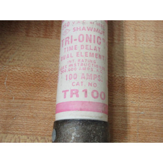 Shawmut TR-100 Tri-Onic Time Delay Fuse TR100 (Pack of 2) - New No Box Shawmut TR-100 Tri-Onic Time Delay Fuse TR100 (Pack of 2) - New No Box