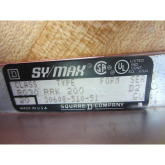 Square D 8030 RRK-200 SYMAX Programmable Controller 9-Slot - Used