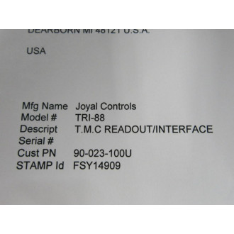 Joyal TRI-88 T.M.C. ReadoutInterface TMC - Refurbished Joyal TRI-88 T.M.C. ReadoutInterface TMC - Refurbished