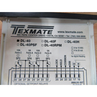 Texmate DL-40 Digital Panel Meter DL40 - Used Texmate DL-40 Digital Panel Meter DL40 - Used