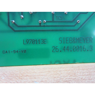 Sieb & Meyer 26.44.0016.3 Board 264400163 B970113E L970113E Rev.3 - Used