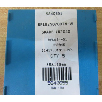Ingersoll Cutting Tools RPLB84-01 Milling Insert RPLB8401 (Pack of 5)