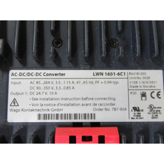 Wago 787-904 Power Supply LWN 1601-6C1