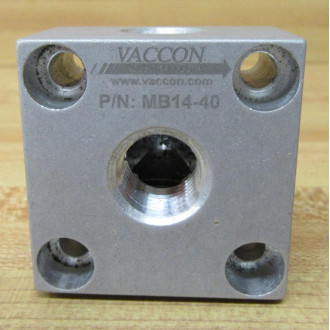 Vaccon MB14-40 Cup MountManifold Block VCF8-14MM Vaccon MB14-40 Cup MountManifold Block VCF8-14MM