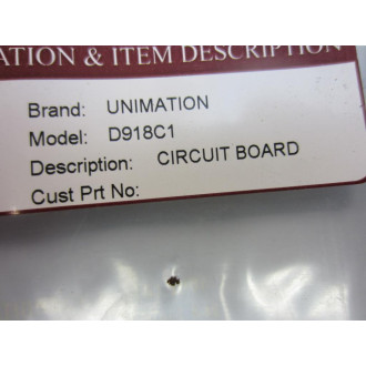 Unimation D918C1 Control Board D918C2 Job No.238135 - Refurbished