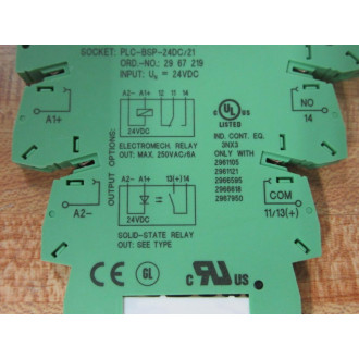 Phoenix Contact PLC-BSP-24DC21 Terminal Block wRelay (Pack of 6) - New No Box