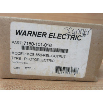 Warner Electric MCS-850-REL-OUTPUT Photoelectric Scanner 7150-101-016