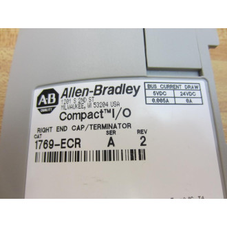 Allen Bradley 1769-ECR End Cap 1769ECR Ser.A  Rev.2 - Used
