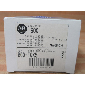 Allen Bradley 600-TQX5 Manual Motor Starter 600TQX5 Allen Bradley 600-TQX5 Manual Motor Starter 600TQX5
