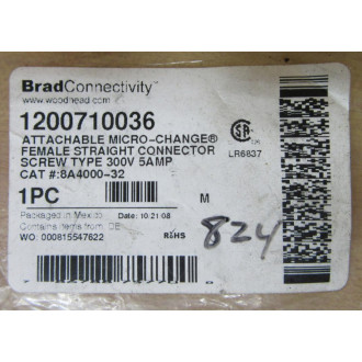 Brad Harrison Daniel Woodhead 8A4000-32 Connector 1200710036