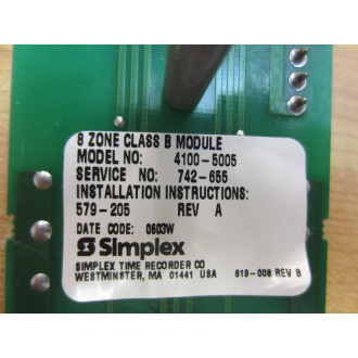 Simplex 4100-5005 8 Zone Class B Module 41005005 - New No Box