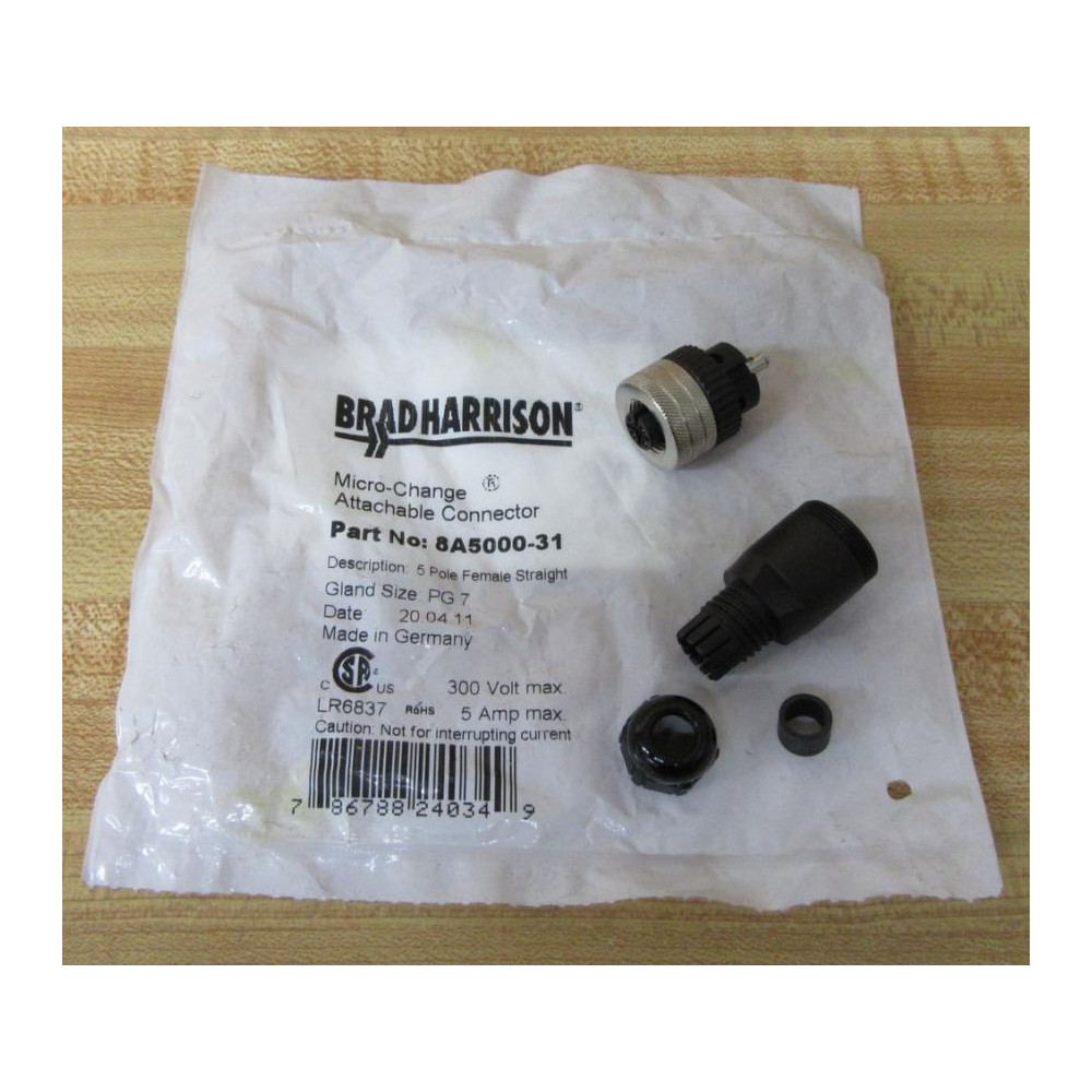 Brad Harrison Daniel Woodhead 8A5000-31 Connector 8A500031 Brad Harrison Daniel Woodhead 8A5000-31 Connector 8A500031