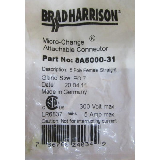 Brad Harrison Daniel Woodhead 8A5000-31 Connector 8A500031
