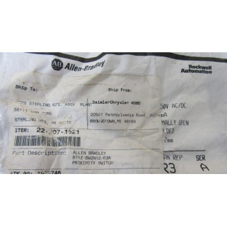 Allen Bradley 871Z-BW2N12-R3 Proximity Switch 871ZBW2N12R3