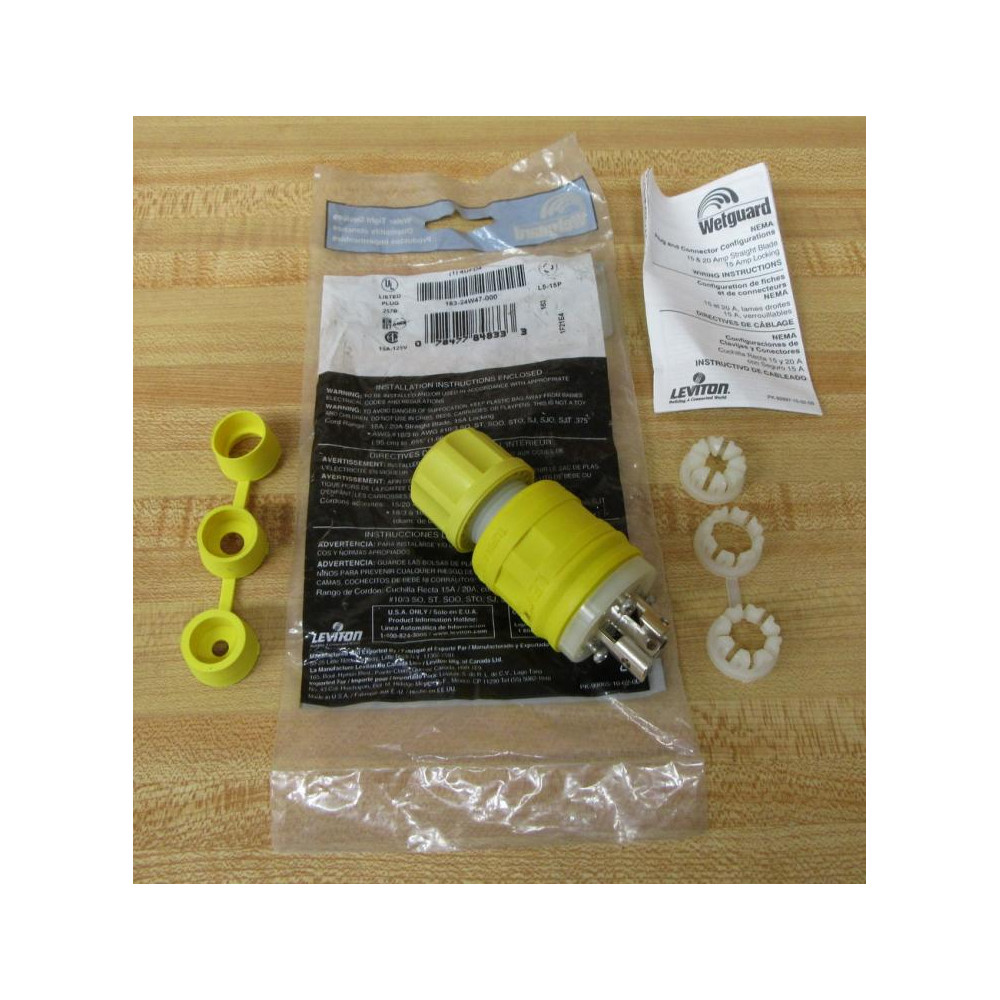 Leviton 4UFD4 Wetguard Plug 163-24W47-000 Leviton 4UFD4 Wetguard Plug 163-24W47-000