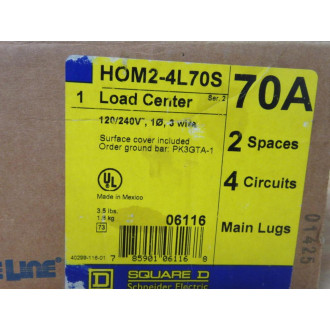 Square D HOM2-4L70S Home Line Load Center HOM24L70S