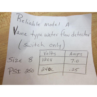 8021 Reliable Model A Vane Switch Only wHardware - New No Box 8021 Reliable Model A Vane Switch Only wHardware - New No Box