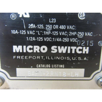 Micro Switch BAF1-2RN18-LH BAF12RN18LH Switch wo Wobble Stick - New No Box
