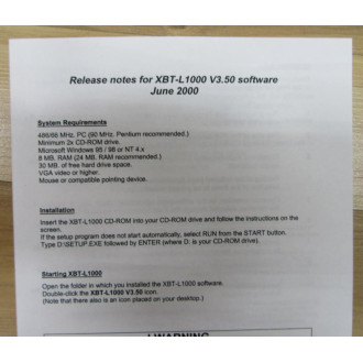 Magelis XBT-L1000 Software Kit V3.50 Magelis XBT-L1000 Software Kit V3.50