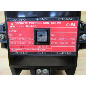 Mitsubishi DU-A60 Contactor DUA60 - Used