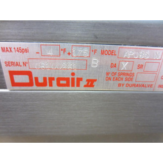 Duravalve AP085 N Durair II Pneumatic Actuator - New No Box Duravalve AP085 N Durair II Pneumatic Actuator - New No Box