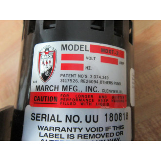 March Mfg 0135-0036-1000 Motor MDXT-3 - New No Box