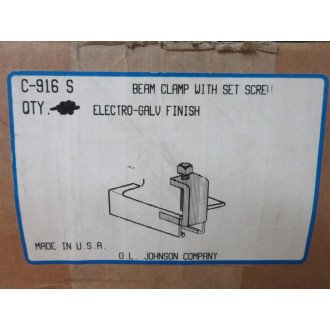 O.L. Johnson Company C-916 S Beam Clamp WSet Screw C916S (Pack of 16) O.L. Johnson Company C-916 S Beam Clamp WSet Screw C916S (Pack of 16)