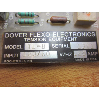 Dover Flexo TI8 Circuit Board Input: 120V 60Hz  0.25A - Parts Only