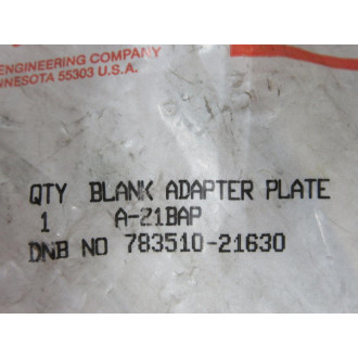 Hoffman A-21BAP Adapter Plate 783510-21630 Hoffman A-21BAP Adapter Plate 783510-21630