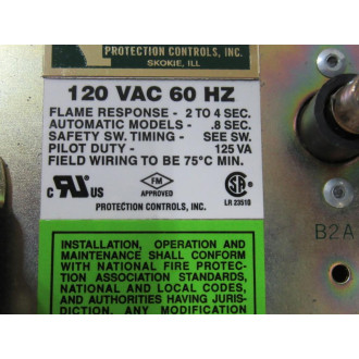 Protection Controls 6642-VBT Protectofier 6642VBT 120 VAC - Used