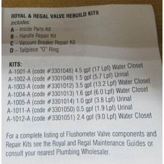 Sloan R1011A Urinal Repair Kit 3301050