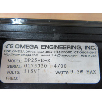 Omega DP25-E-R Panel Meter DP25ER - Used Omega DP25-E-R Panel Meter DP25ER - Used