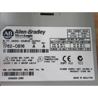 Allen Bradley 1762-OB16 Micro Logic 1200 Output Module 1762OB16 - Used