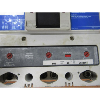 Cutler Hammer HLD3600F Eaton 600A Circuit Breaker 6633C81G06 W 3 Lugs - Used