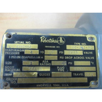 Robertshaw VC-231-BG Valve VC231BG - Used Robertshaw VC-231-BG Valve VC231BG - Used