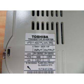 Toshiba VFS11-4007PL-WN (R5) Transistor Inverter VF-S11 - Used Toshiba VFS11-4007PL-WN (R5) Transistor Inverter VF-S11 - Used